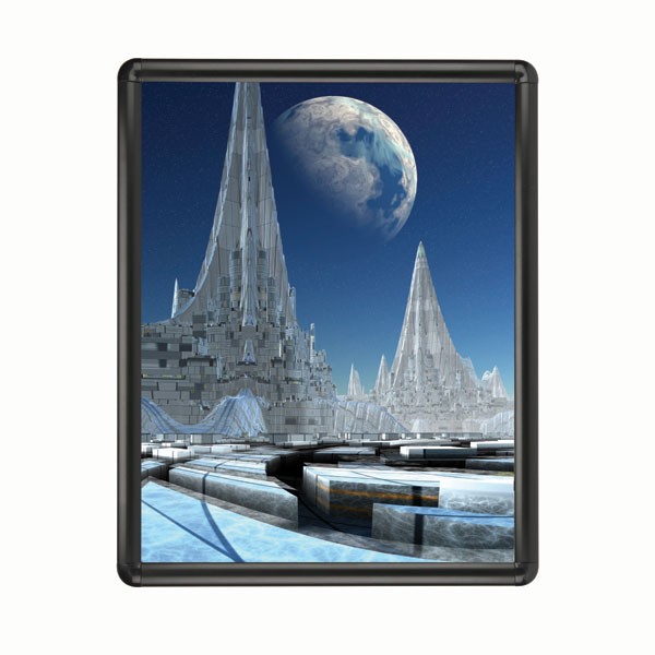 Snap Frame 16'' X 20'' Poster Size 1" Black Color Profile, Round Corner