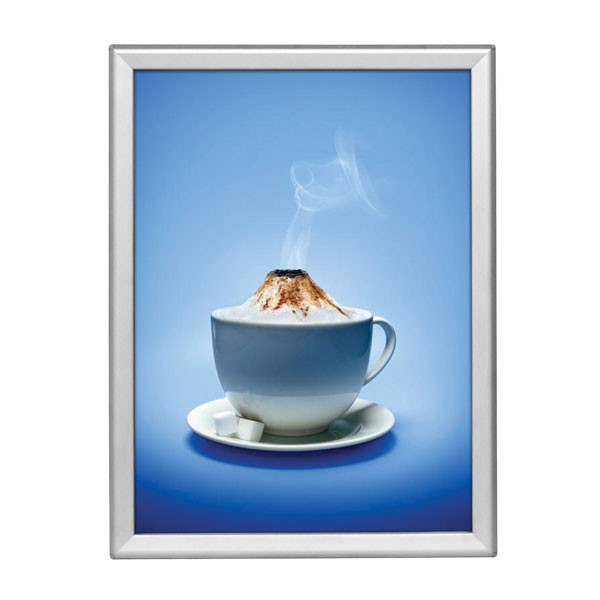 Snap Frame 18'' X 24'' Poster Size 1.25" Silver Color Profile, Safe Round Corner