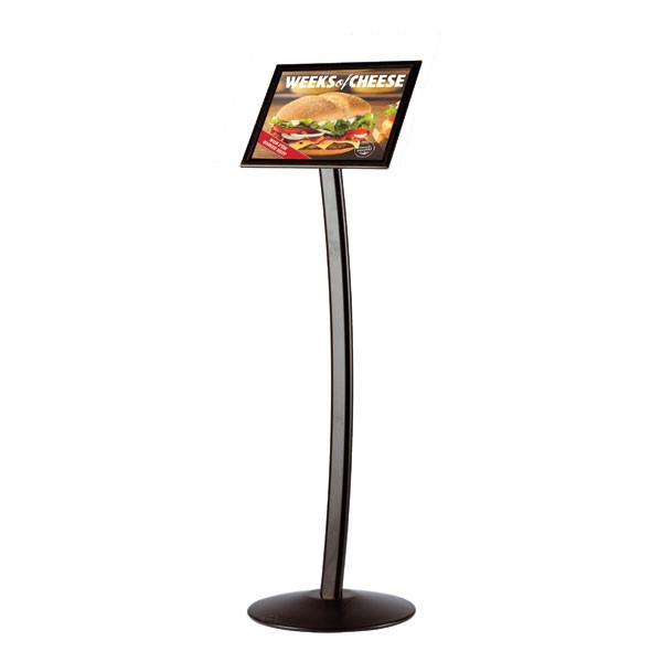 Curved Sign Holder 8.5" x 11" Poster Size Black, Landscape & Portrait position