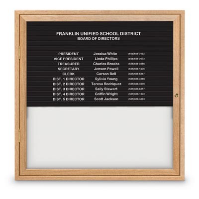 36 x 36" Single Door Illuminated Enclosed Magnetic Directory Board