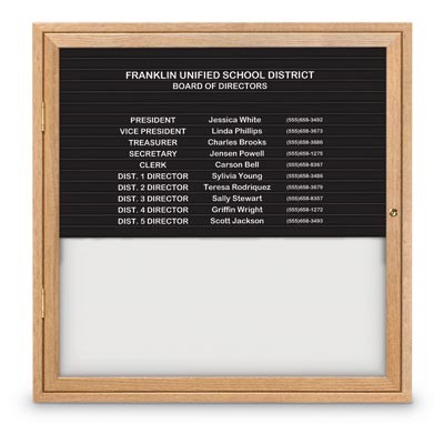 36 x 36" Single Door Illuminated Enclosed Magnetic Directory Board
