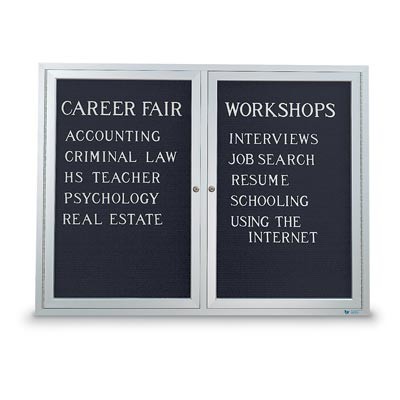 48 x 36" Double Door Illuminated Indoor Enclosed Letterboard