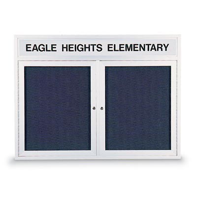 42 x 32" Double Door Indoor Enclosed Letterboard w/ Header