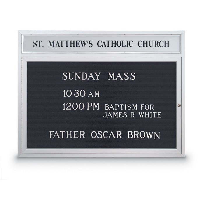 43 x 33" Double Sided Outdoor Enclosed Letterboard with Header