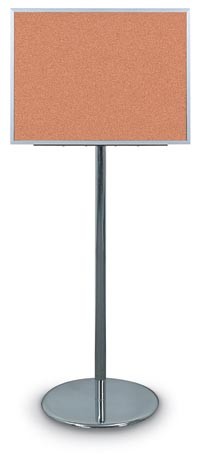 20 x 15" Aluminum Adjustable Pedestal Corkboard