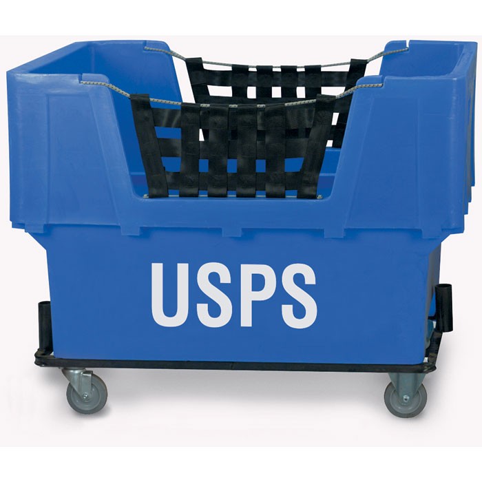 USPS" Blue Imprinted Plastic Basket Truck
