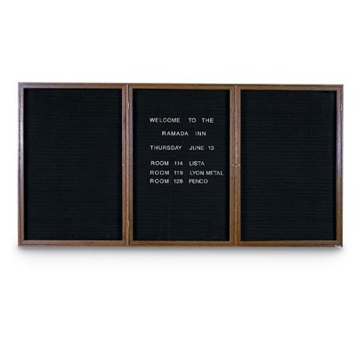 72 x 48" Triple Door Standard Indoor Wood Enclosed Letterboard