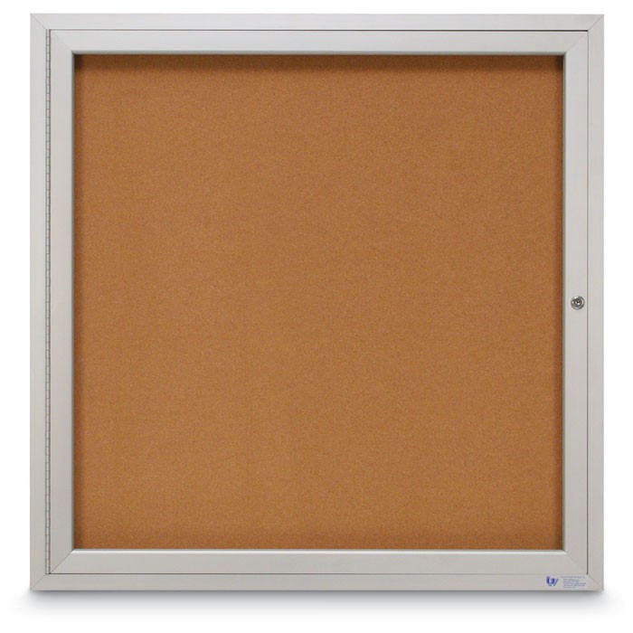 36 x 36" Single Door Illuminated Outdoor Enclosed Corkboards