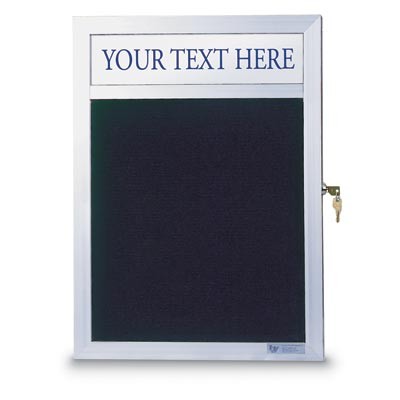 36 x 36" Slim Style Enclosed Letterboard w/ Header