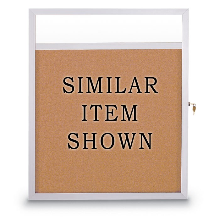 36 x 48" Slim Style Enclosed Corkboard w/ Header