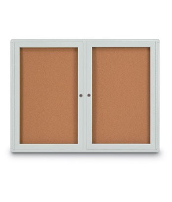 42 x 32" Double Door Radius Corner- Indoor Enclosed Corkboard