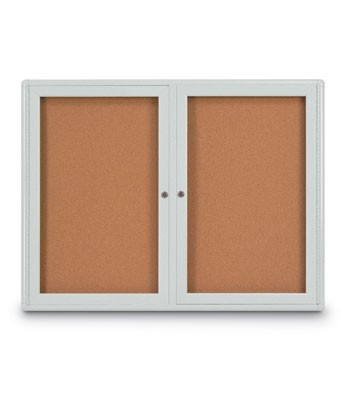 42 x 32" Double Door Radius Corner- Indoor Enclosed Corkboard