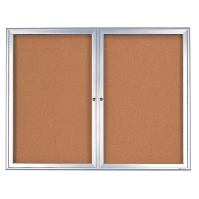 42 x 32" Double Door Radius Frame- Indoor Enclosed Corkboard