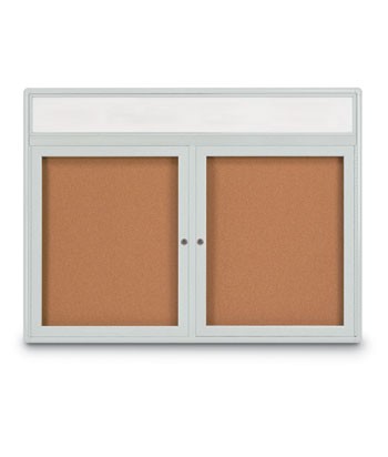 42 x 32" Double Door Radius Corner w/ Header- Indoor Enclosed Corkboard