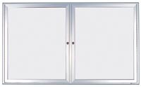 48 x 36" Double Door Standard Radius Indoor Standard Radius Enclosed Dry/Wet Erase Board