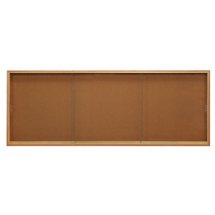 96 x 36" Standard Wood Sliding Door Corkboards