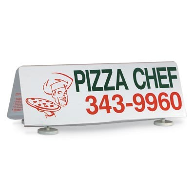 28 x 10" Car Top Sign w/ 1 Color Wording