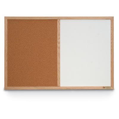 72 x 48" Hard Wood Framed Dry Erase and Cork Combo Board