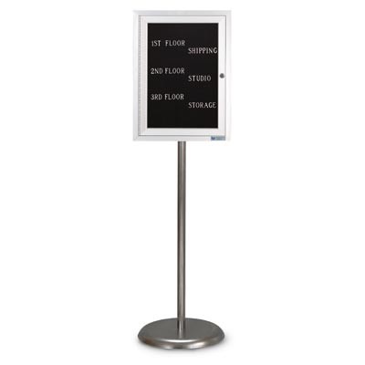 Chrome Base/ Satin Frame Pedestal Letterboard