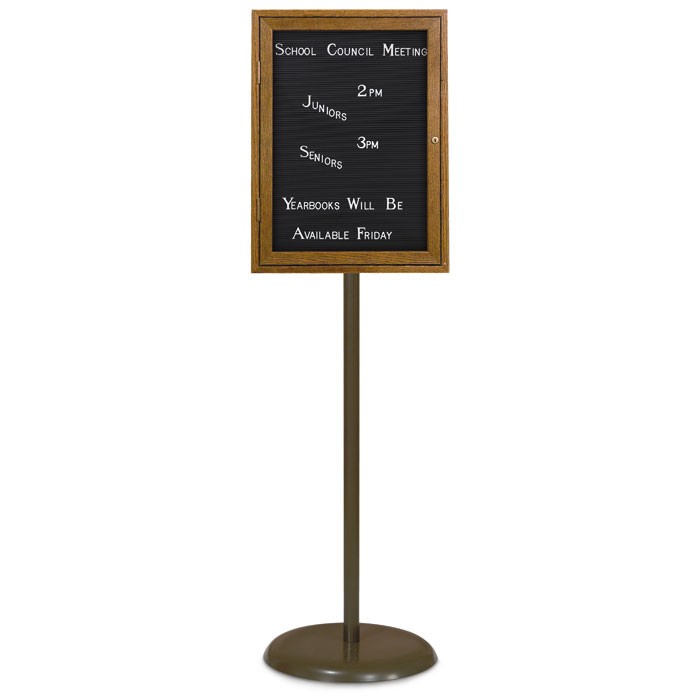 Bronze Base/ Wood Frame Pedestal Letterboard