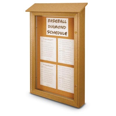 26 x 42" Single Door Enclosed Cork Message Centers