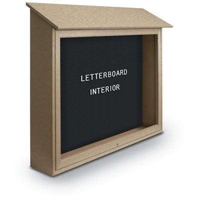45 x 36" Top-Hinge Single Door Enclosed Letterboard Message Center