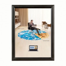 Snap Frame 8.5" X 11" Poster Size 1" Black Color Profile, Mitered Corner