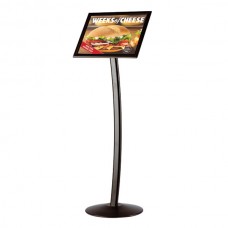 Curved Sign Holder 11" x 17" Poster Size Black, Landscape & Portrait position