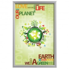 Lockable Outdoor  Frame 24'' X 36''  Poster Size 1.38" Silver Color Profile, Mitered Corner