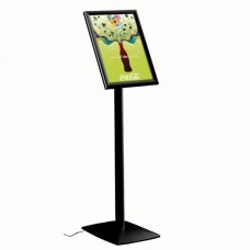 Flexible Sign Holder with LED Box Black, 11" x 17" Poster Size Fixed Height, Landscape/Portrait use