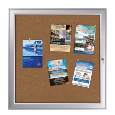 enclose bulletin board 12 x (8.5" x 11") Paper Area Silver Aluminum, outdoor