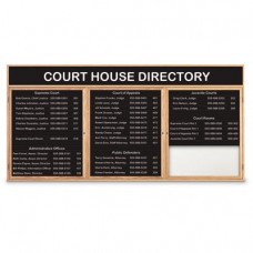 72 x 36" Triple Door Enclosed Magnetic Directory Board w/ Header