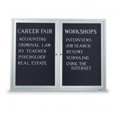 60 x 36" Double Door Illuminated Indoor Enclosed Letterboard