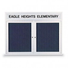 60 x 36" Double Door Indoor Enclosed Letterboard w/ Header