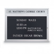47 x 36" Double Sided Outdoor Enclosed Letterboard with Header
