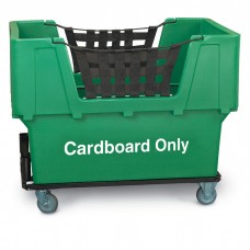 Cardboard Only" Green Imprinted Plastic Basket Truck