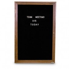 18 x 24" Illuminated Single Door Indoor Wood Enclosed Letterboard