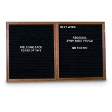 60 x 48" Illuminated Double Door Indoor Wood Enclosed Letterboard