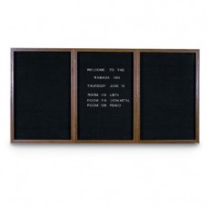 72 x 48" Triple Door Standard Indoor Wood Enclosed Letterboard