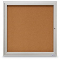 36 x 36" Single Door Illuminated Indoor Enclosed Corkboards