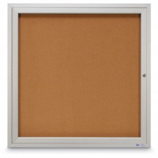 36 x 36" Single Door Illuminated Indoor Enclosed Corkboards