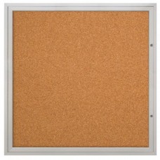 48 x 48" Single Door Standard Indoor Enclosed Corkboards