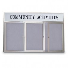 96 x 48" Indoor Enclosed Easy Tack Board w/ Header