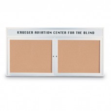 60 x 36" Double Door with Illuminated Header Indoor Enclosed Corkboards