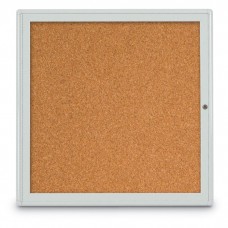 36 x 36" Single Door Radius Corner- Indoor Enclosed Corkboard