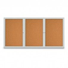 96 x 48" Triple Door Radius Corner- Indoor Enclosed Corkboard