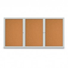96 x 48" Triple Door Radius Corner- Indoor Enclosed Corkboard