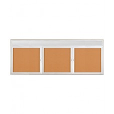 96 x 36" Triple Door Radius Frame w/ Header- Indoor Enclosed Corkboard