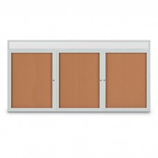 96 x 48" Triple Door Radius Corner w/ Header- Indoor Enclosed Corkboard