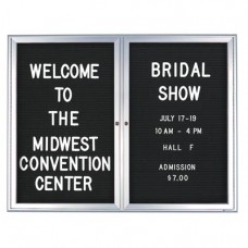 60 x 36" Double Door Standard Indoor Enclosed Letterboard with Radius Frame